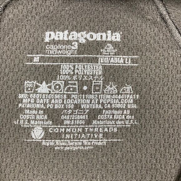 Patagonia capilene 3 midweight black half zip long sleeve shirt - Picture 5 of 5